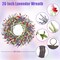26 Inch Lavender Wreath Summer Wreaths for Front Door Wreaths for Front Door for Wedding Farmhouse (Red Pink Lavender)